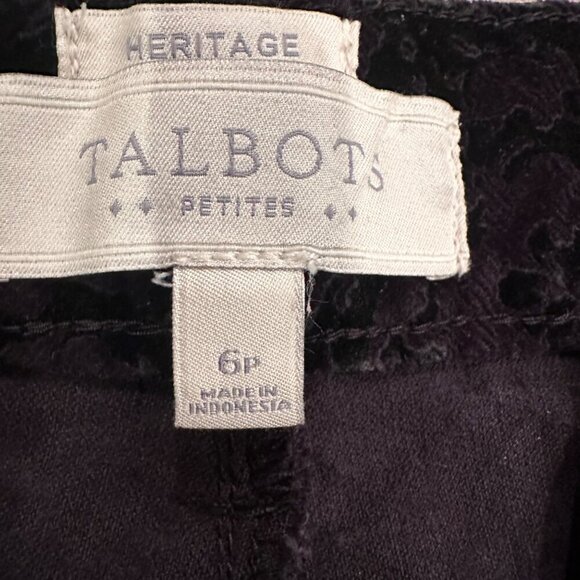 TALBOTS WOMENS BLACK HERITAGE PETITES PANTS SIZE 6 PETITE - Picture 7 of 11